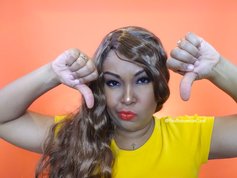 This Bahamian Gyal blogger, Rogan Smith was a victim of an online wig scam. Here she gives two thumbs down to one of the wigs she was sent by Cora Wigs/Devil Wigs.