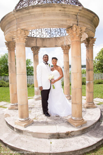 Mr. and Mrs. Smith are shown celebrating their eighth wedding anniversary at their vow renewal ceremony in The Bahamas
