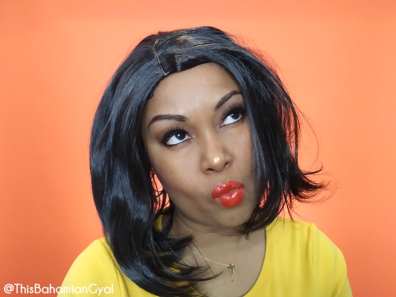 This Bahamian Gyal blogger, Rogan Smith was a victim of an online wig scam. Here she wears one of the wigs she was sent by Cora Wigs/Devil Wigs.