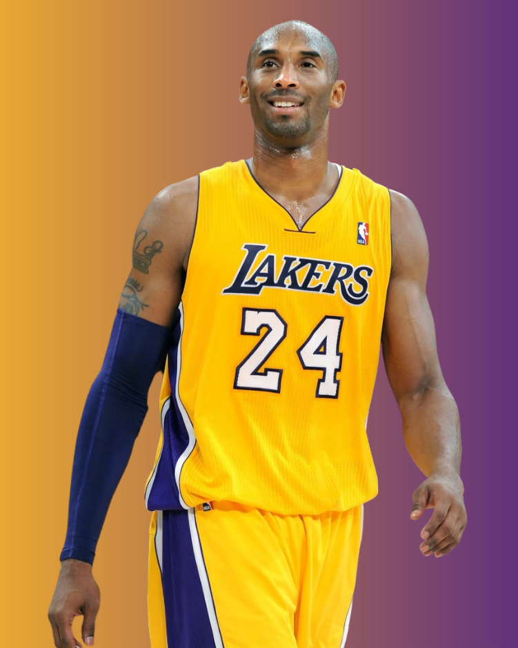 A photo of Kobe Bryant wearing his LA Lakers 24 Jersey