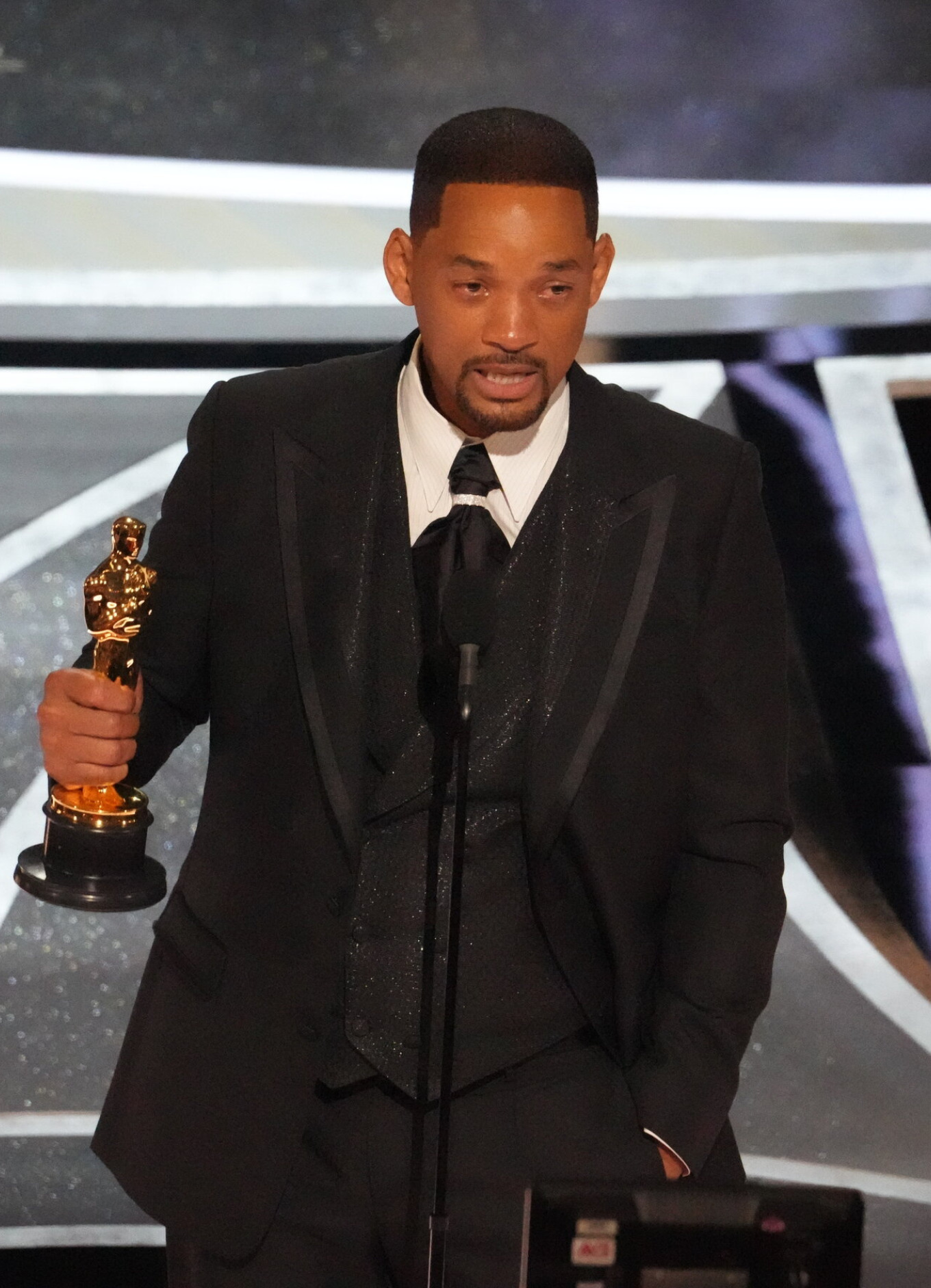 Will Smith accepts his first Academy Award for King Richard.