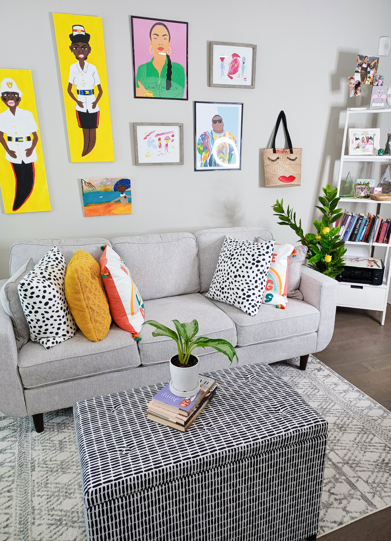 Bright living room and sofa seating area