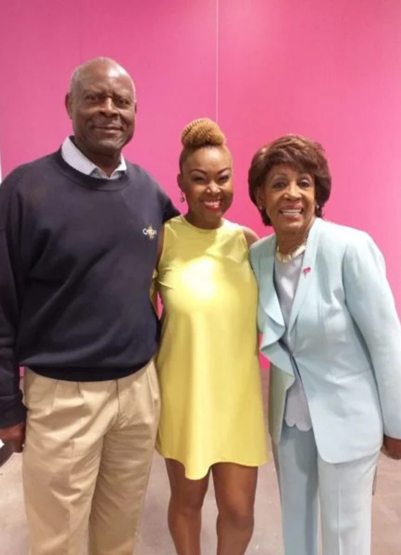 US Congresswoman Maxine Waters poses with her husband, Sidney Williams and This Bahamian Gyal Blogger, Rogan Smith