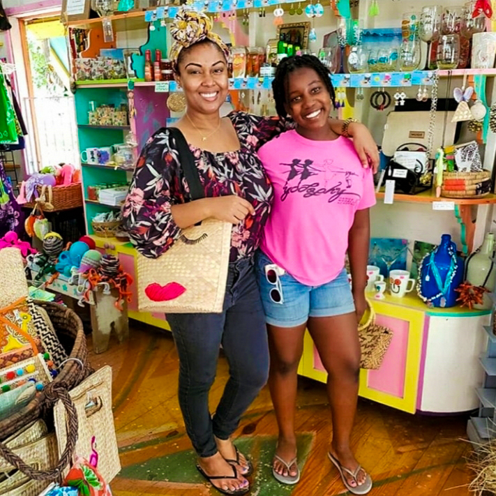 This Bahamian Gyal blogger, Rogan Smith poses with her niece, Tatyana in a craft store in Nassau, Bahamas.