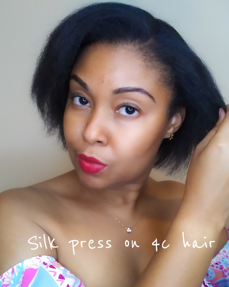 This Bahamian Gyal blogger, Rogan Smith shows off a silk press on her natural 4c hair