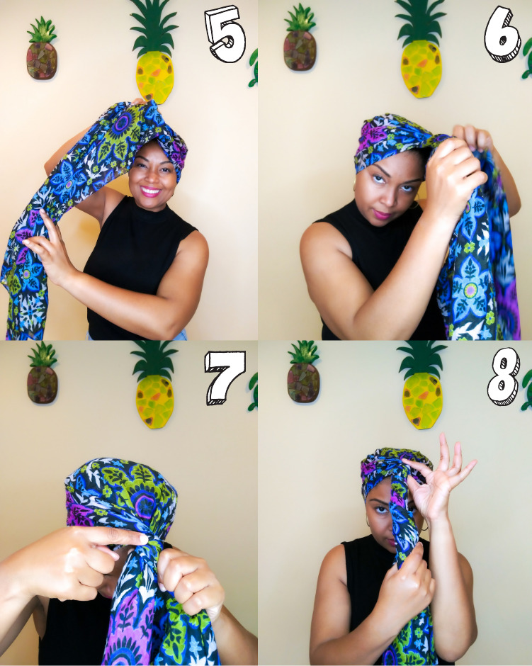 An easy step-by-step look at how to tie a headscarf.