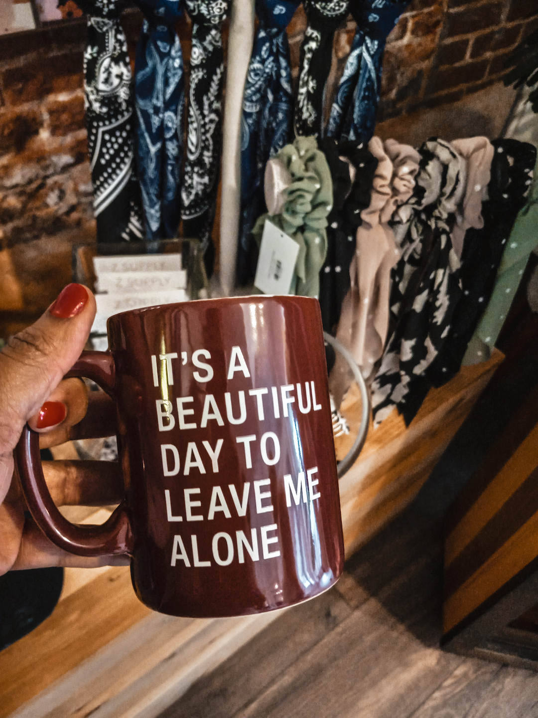 It's a beautiful day to leave me alone mug from Brightside Boutique