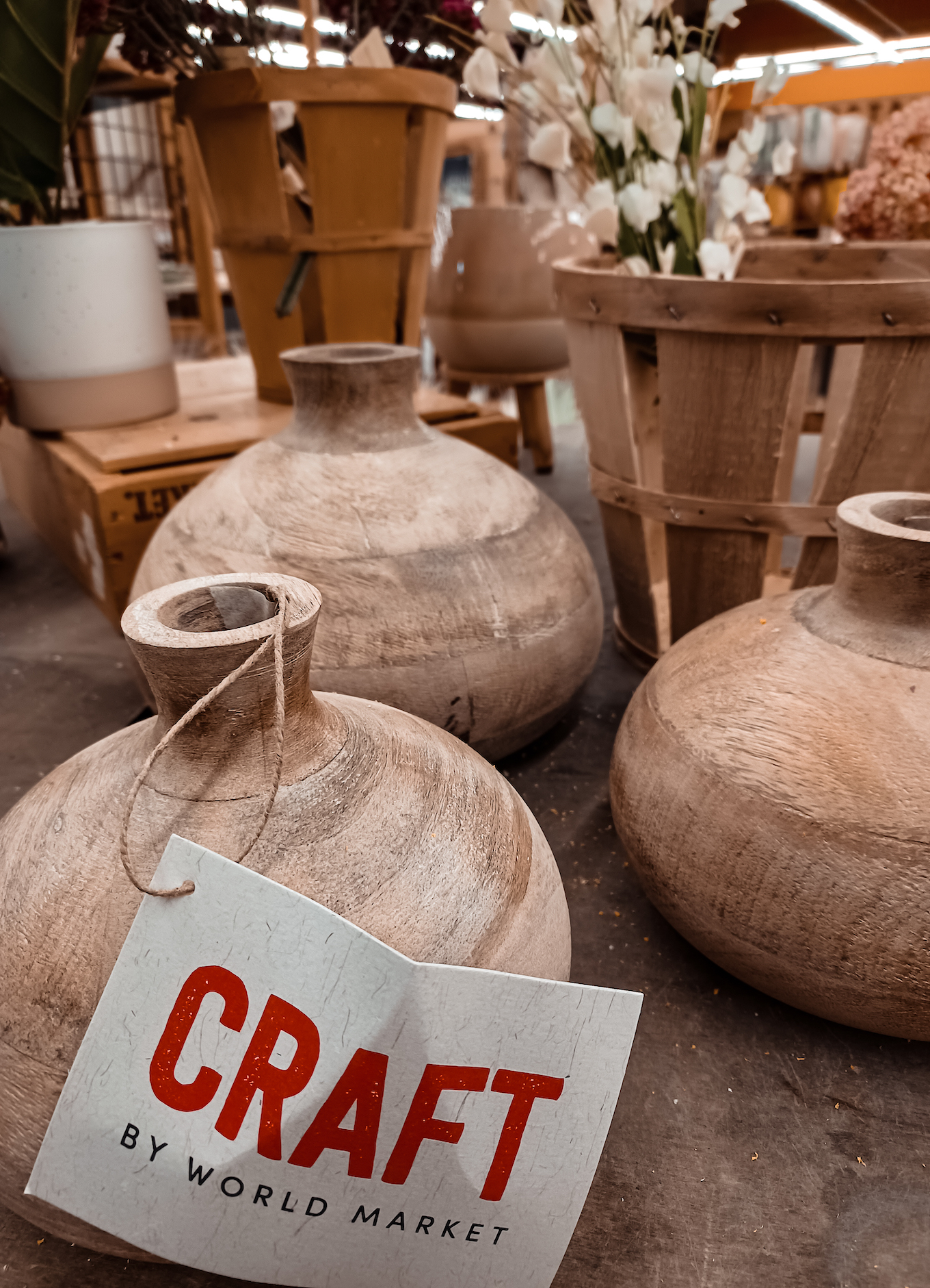 World Market ceramic jug vases